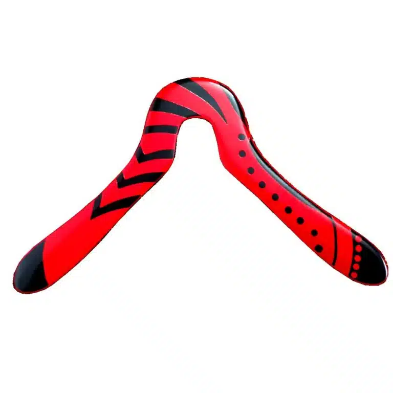 Boomerang rouge et noir en bois 1