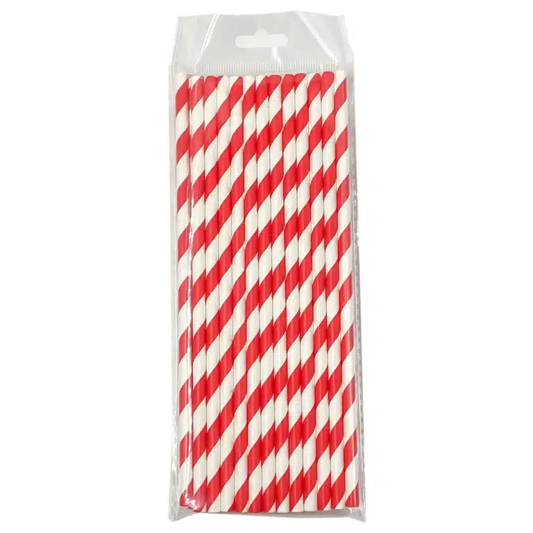 Pailles rayées rouge et blanc Cirque (lot de 25) 2