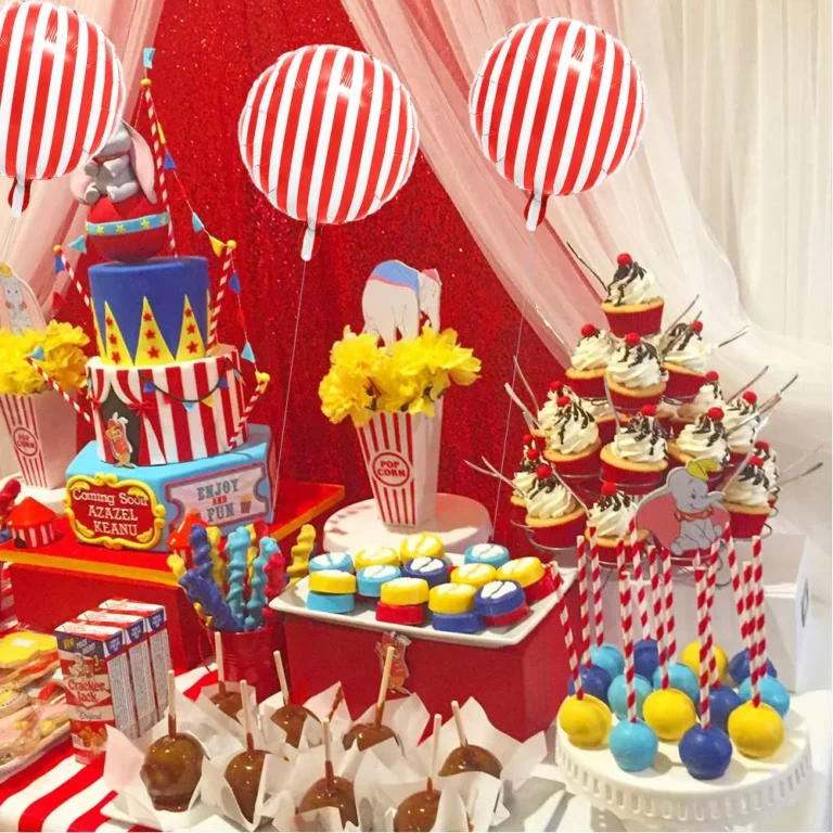 Ballons rayées rouge et blanc Cirque (lot de 10) 3