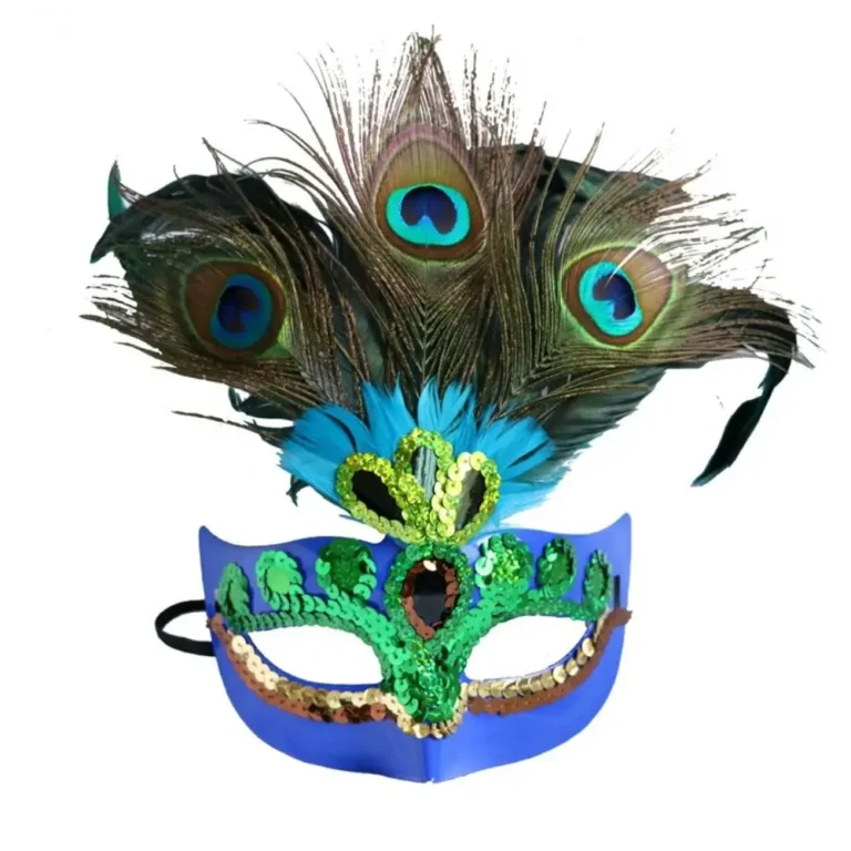 Masque carnaval plumes de paon 9