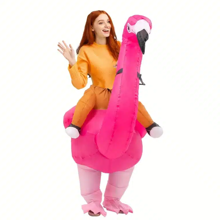 Costume gonflable flamant rose 5