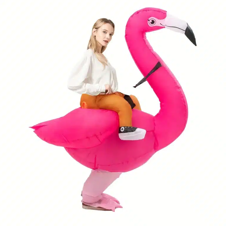 Costume gonflable flamant rose 2