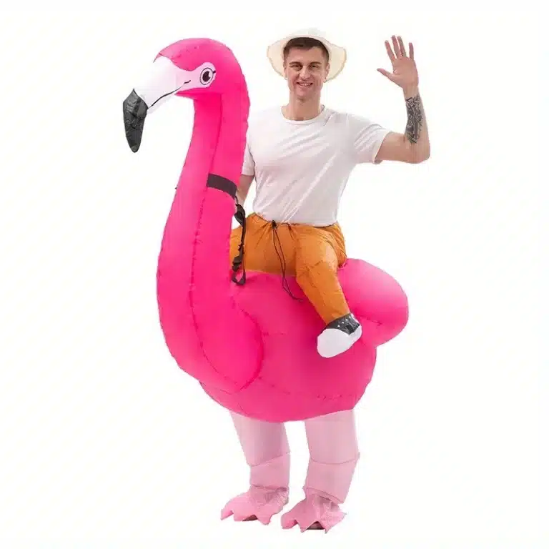 Costume gonflable flamant rose 3