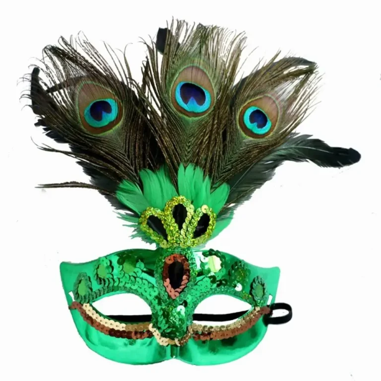 Masque carnaval plumes de paon 8