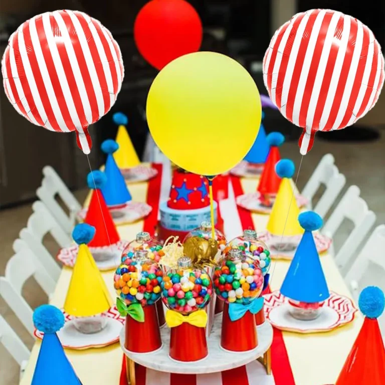 Ballons rayées rouge et blanc Cirque (lot de 10) 4