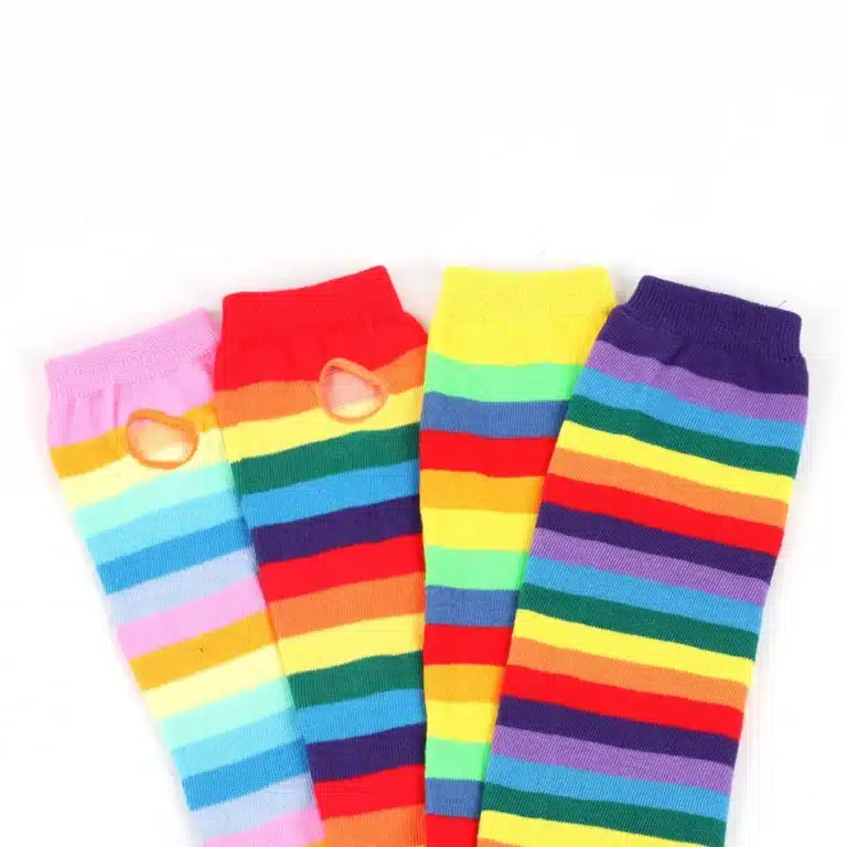 Mitaines longues multicolores à rayures 5