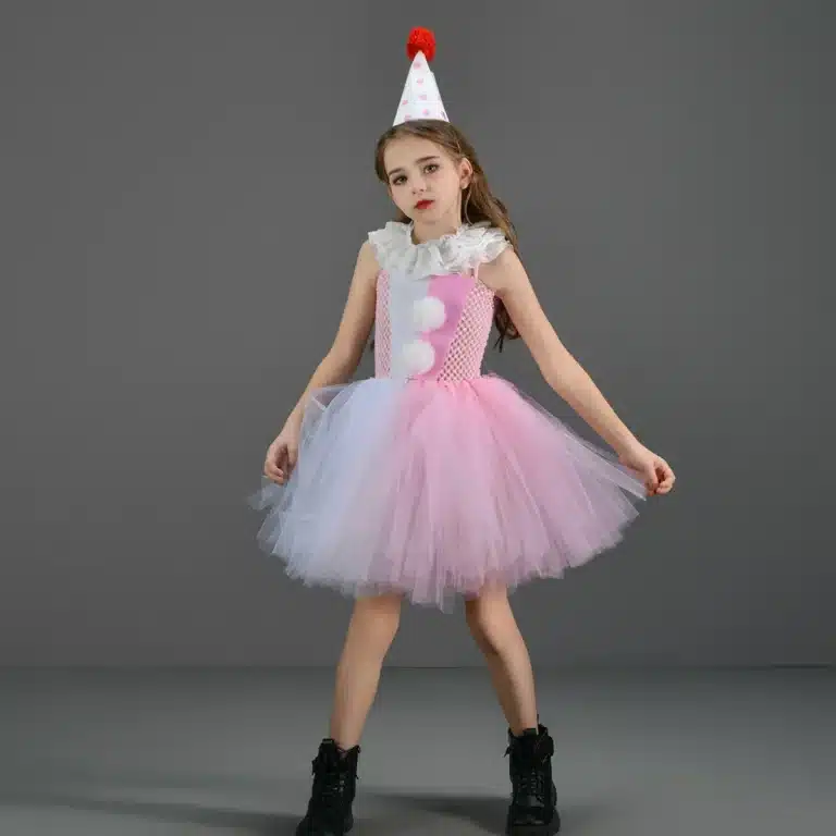 Tutu et chapeau de clown fille 4