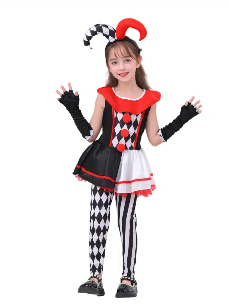 Costume de clown poker pour fille 4