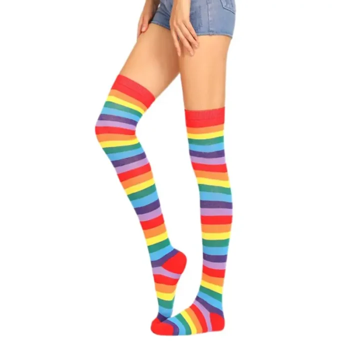 Chaussettes longues multicolores à rayures 6