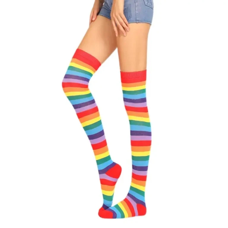 Chaussettes longues multicolores à rayures 6