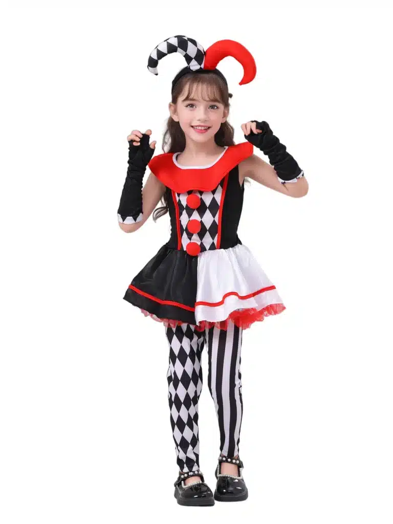 Costume de clown poker pour fille 1