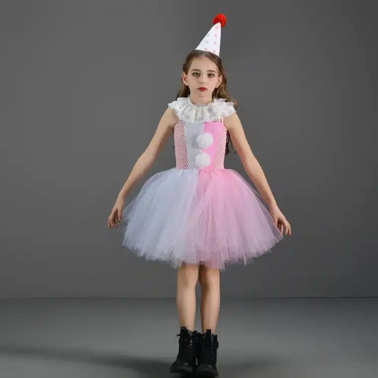 Tutu et chapeau de clown fille 3