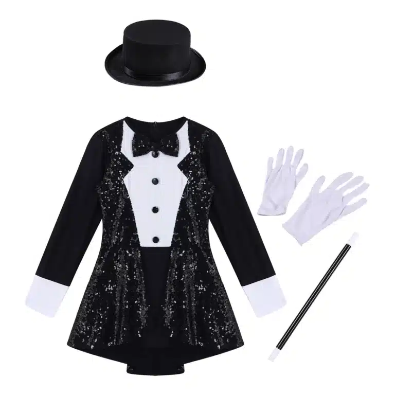 Costume de magicien à paillettes fille 3