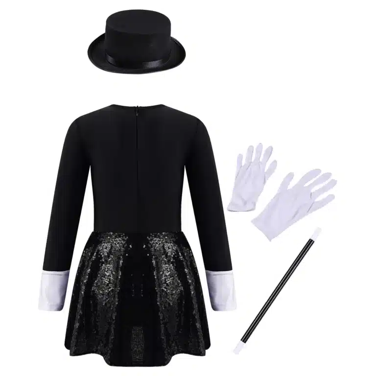 Costume de magicien à paillettes fille 2