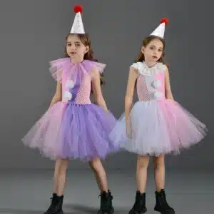 Tutu et chapeau de clown fille 1