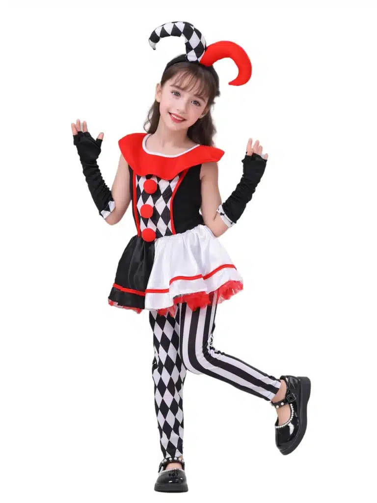 Costume de clown poker pour fille 2