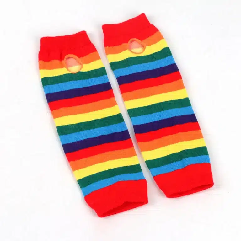 Mitaines longues multicolores à rayures 6