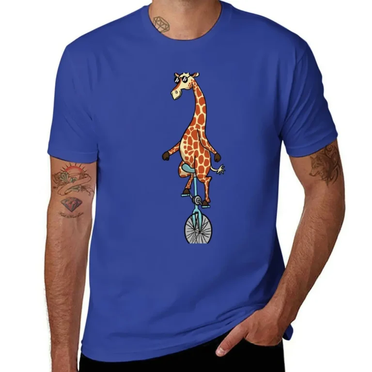 T-shirt monocycle girafe pour homme 14