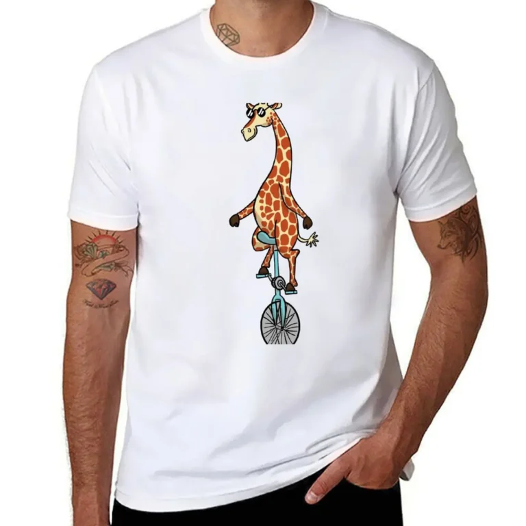 T-shirt monocycle girafe pour homme 12