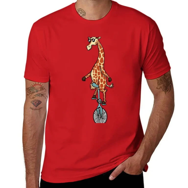 T-shirt monocycle girafe pour homme 6