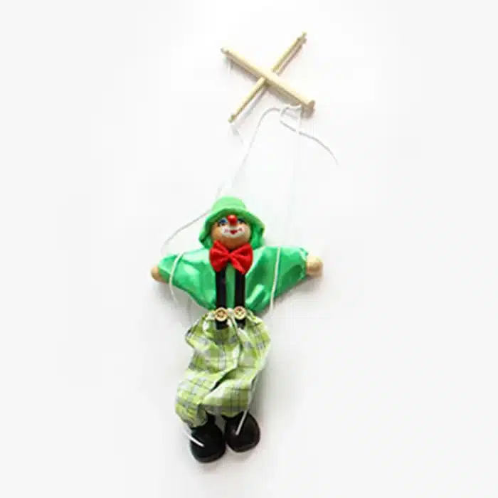Marionnette clown en bois 4