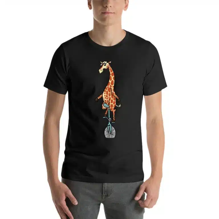 T-shirt monocycle girafe pour homme 4