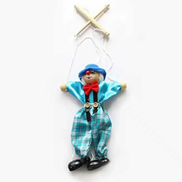 Marionnette clown en bois 5