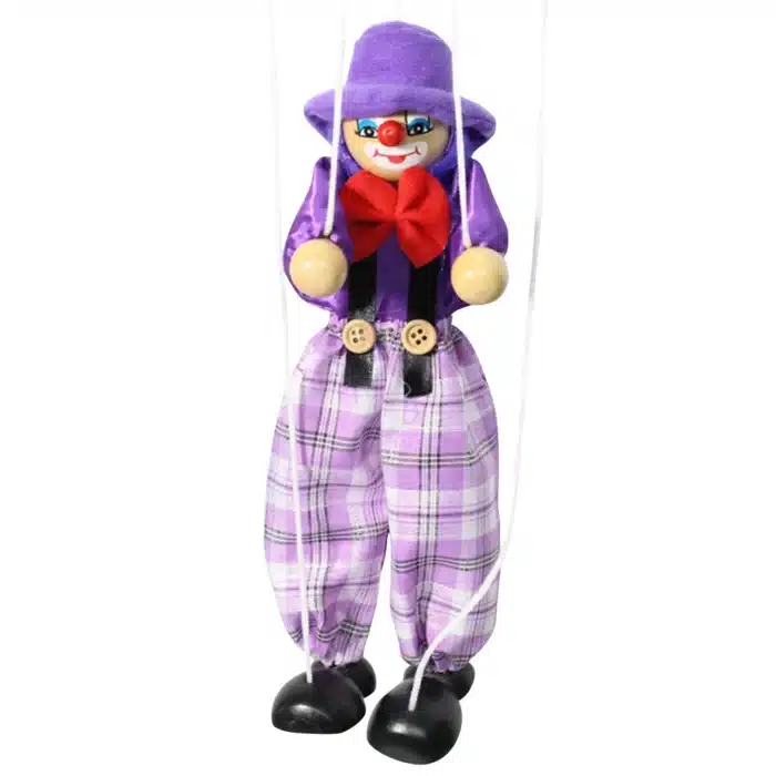 Marionnette clown en bois 1