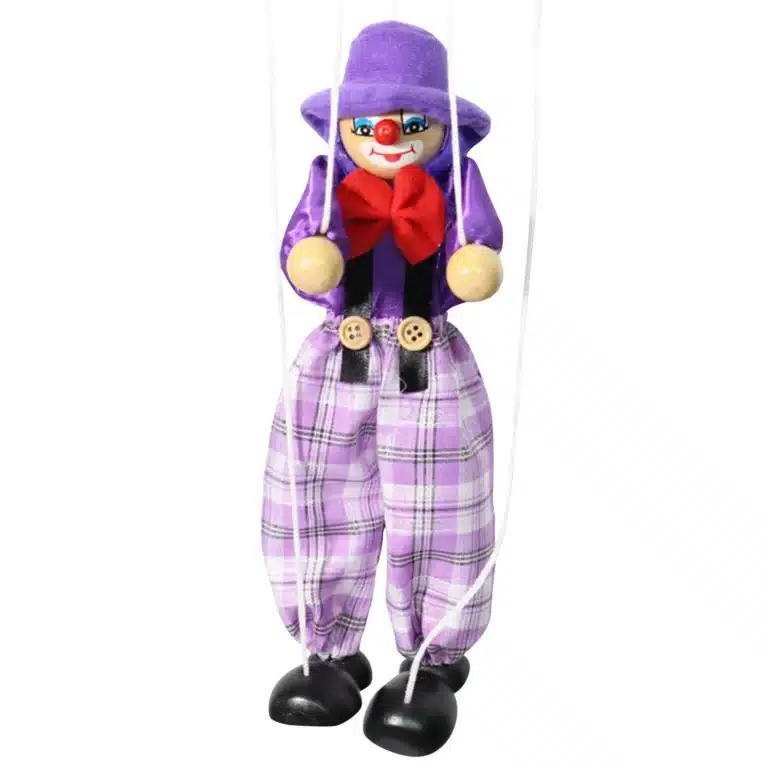 Marionnette clown en bois 1