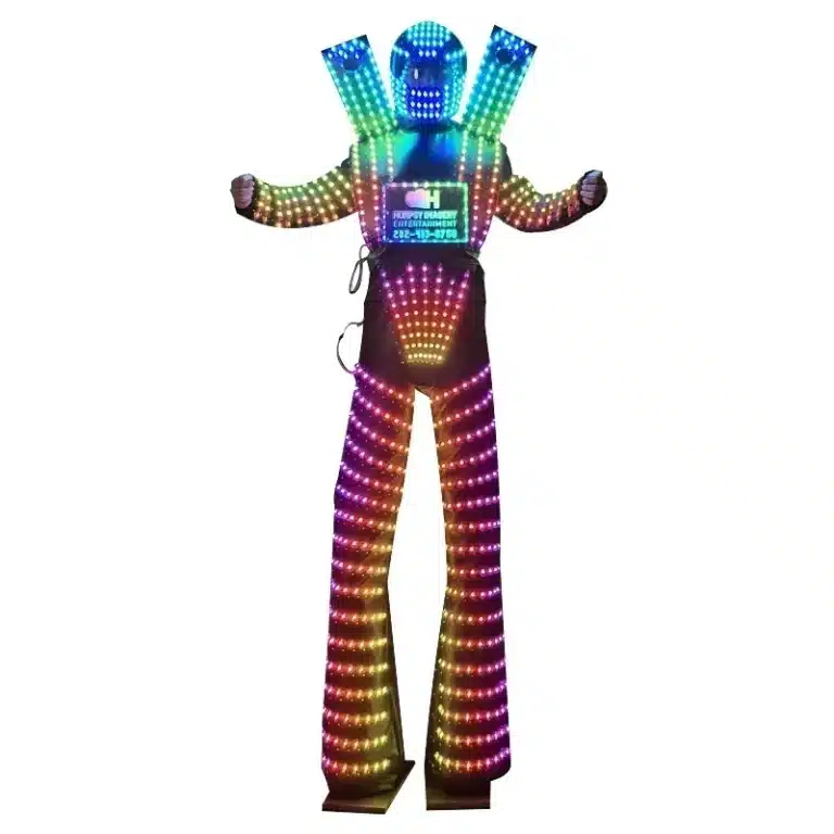Costume de robot sur échasses LED 6