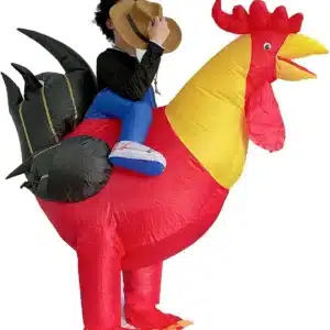 Costume de coq gonflable, robe de paupières gonflable, olympiques d'Halloween, costume de cavalier pour Noël, fête de Pâques 2