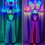 Costume de robot sur échasses LED 3