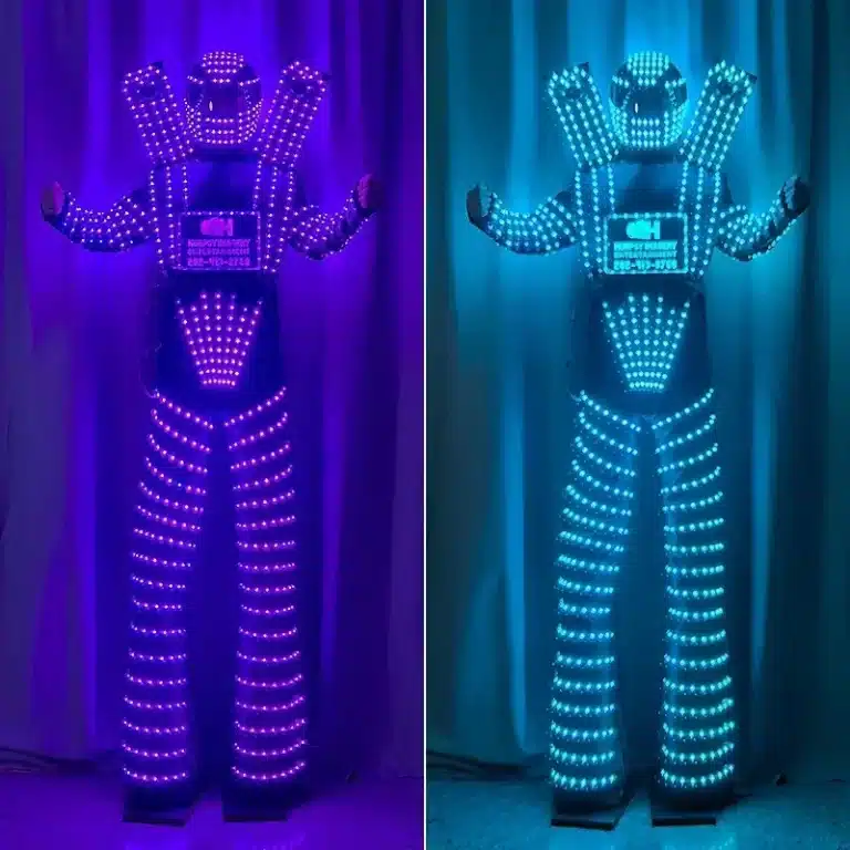 Costume de robot sur échasses LED 4