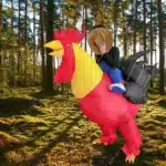 Costume de coq gonflable, robe de paupières gonflable, olympiques d'Halloween, costume de cavalier pour Noël, fête de Pâques 3