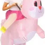 Costume gonflable lapin rose 4