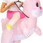 Costume gonflable lapin rose 2
