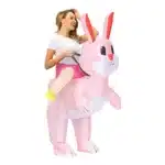 Costume gonflable lapin rose 7