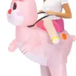Costume gonflable lapin rose 6