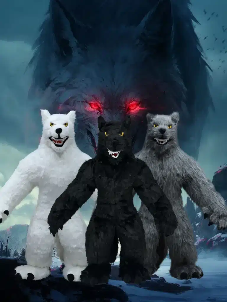 Mascotte gonflable loup garou 2