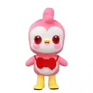 Mascotte gonflable poussin rose 8