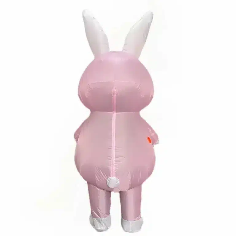 Mascotte gonflable lapin rose 4