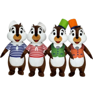 Mascotte gonflable écureuil habillé