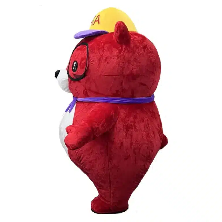Mascotte gonflable ours rouge 4