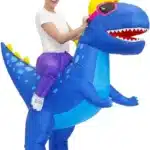 Costume gonflable dinosaure bleu 5