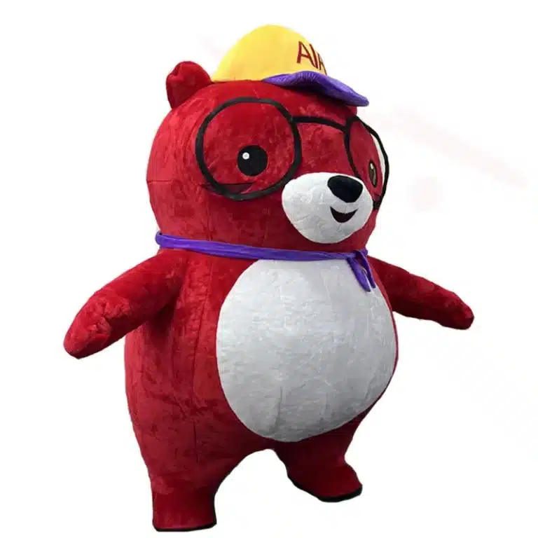 Mascotte gonflable ours rouge 6
