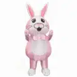Mascotte gonflable lapin rose 2