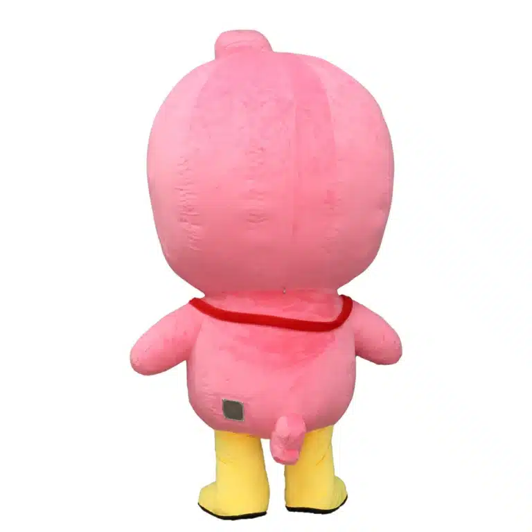 Mascotte gonflable poussin rose 5
