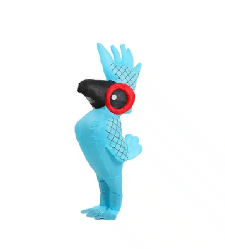 Costume gonflable perroquet bleu 1
