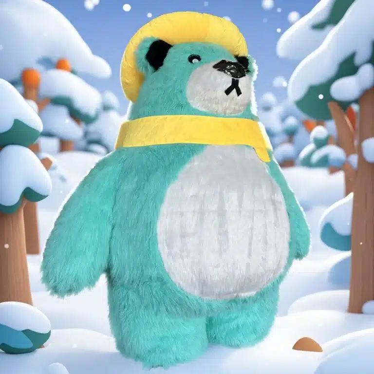 Mascotte gonflable ours bleu 3