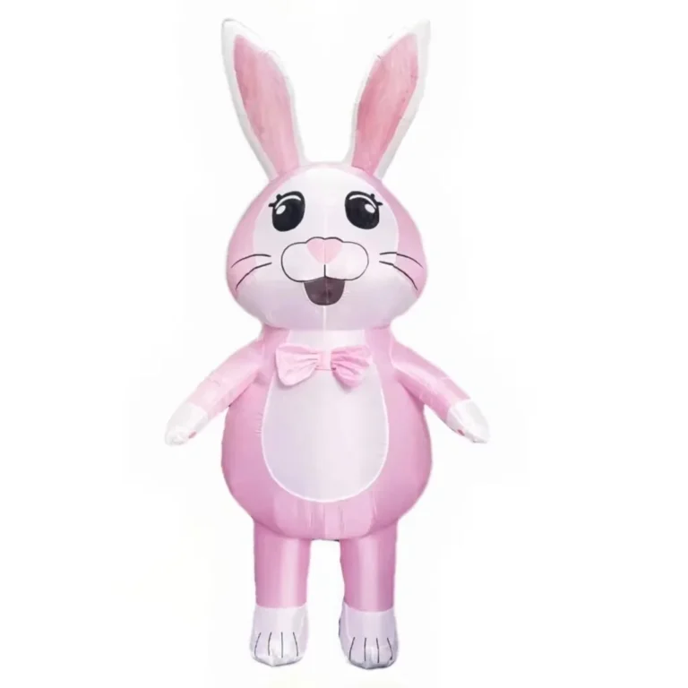 Mascotte gonflable lapin rose 6